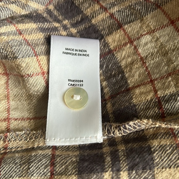 BeachLunchLounge Lori Flutter Sleeve Plaid Top size XS tan black - Picture 9 of 9